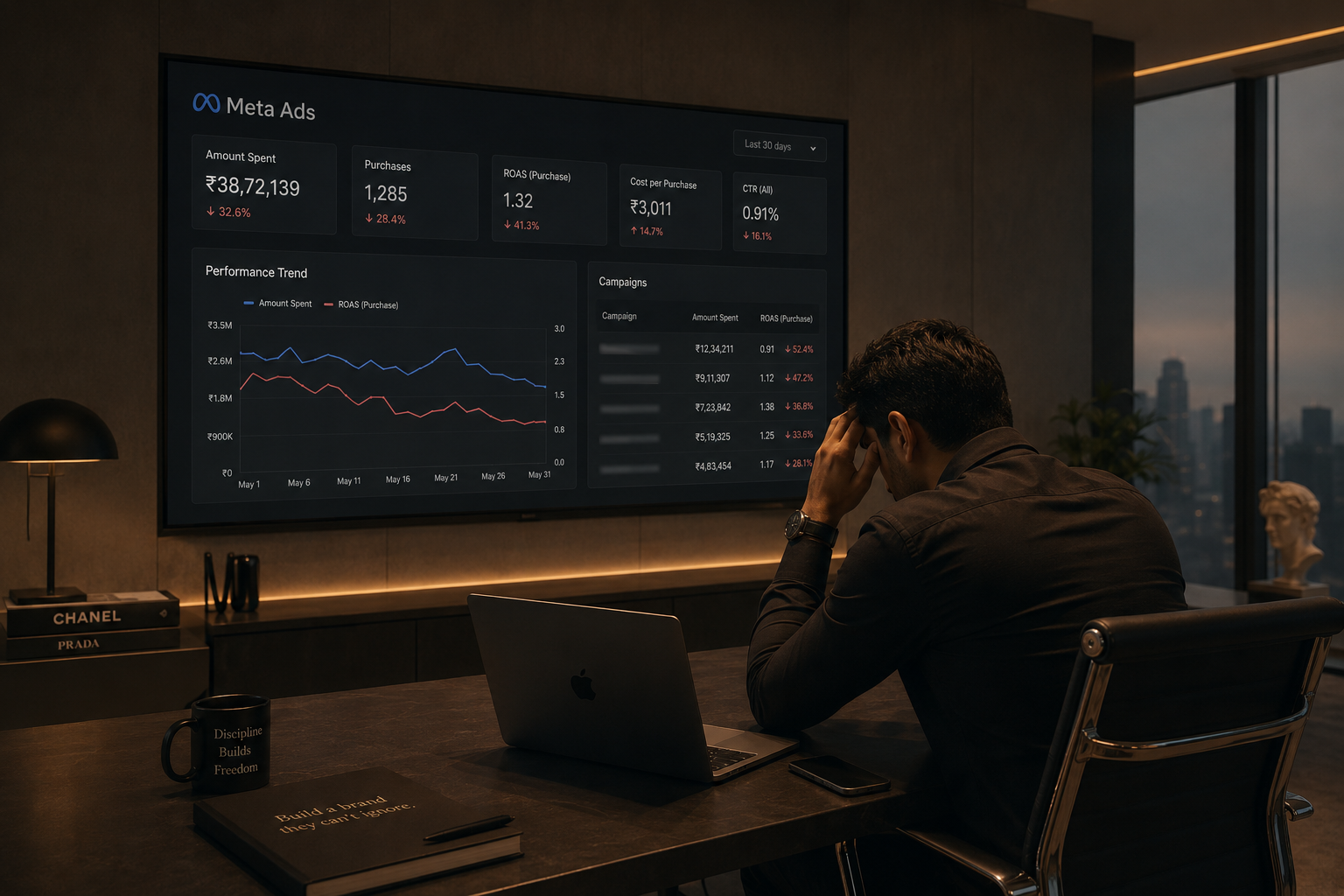 Indian ecommerce founder analyzing Meta ads scaling problems